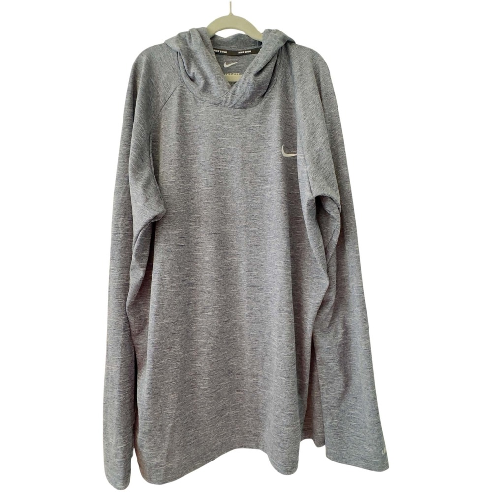 Nike Swim Dri-FIT UPF 40+ Sun Hoodie Large Gray Lightweight Outdoor Performance